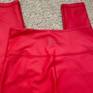 Zyia red metallic legging. Perfect for your workouts or can be dressed up.